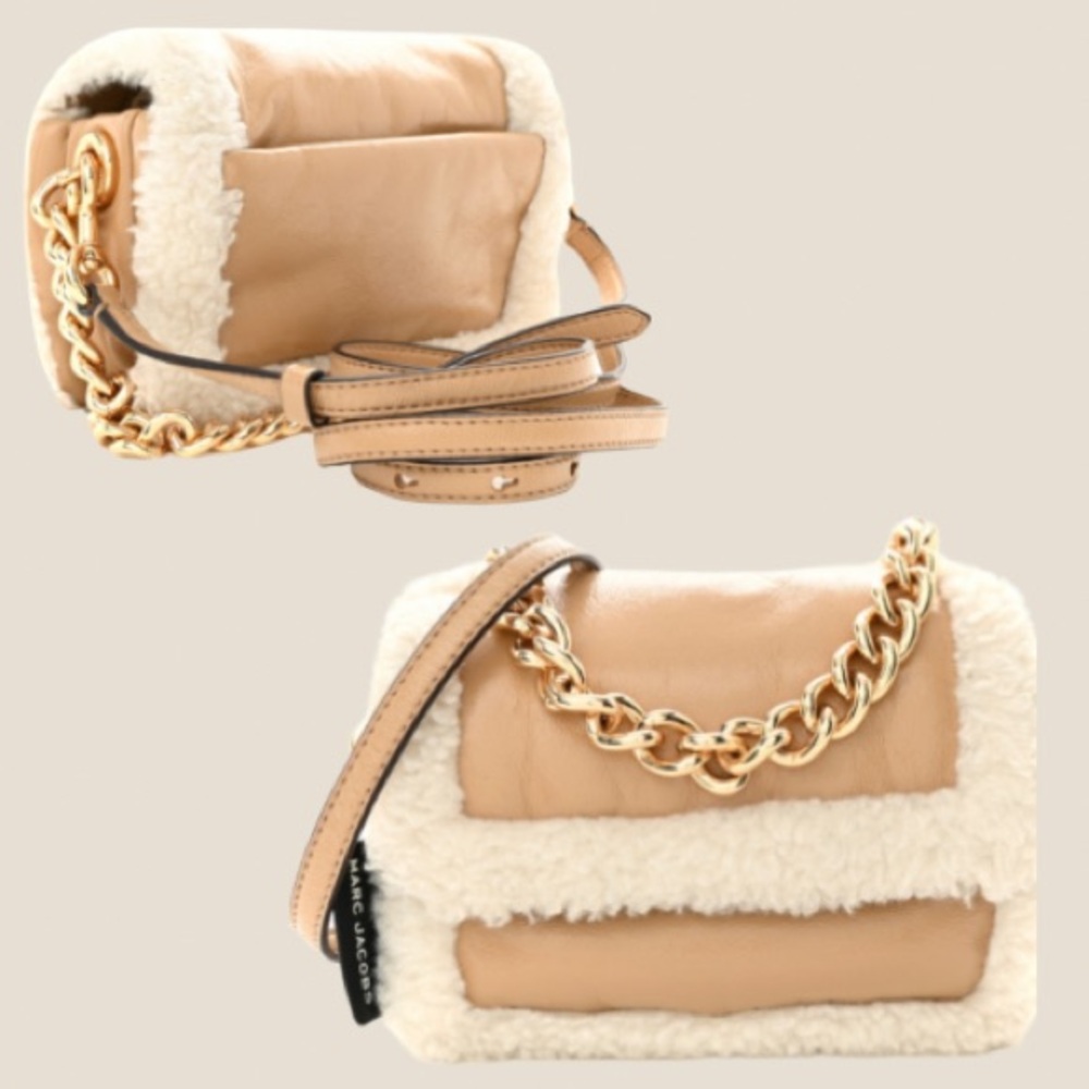 NWT MARC JACOBS
Lambskin Shearling The Mini Pillow Bag in Iced Coffee - Picture 3 of 13